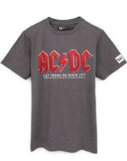 AC/DC T-Shirt Kinder Mädchen Jungen Let There Be Rock Charcoal Album Band Top 9-10 Jahre von AC/DC