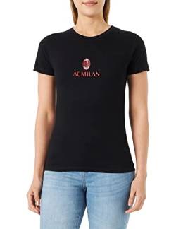 AC Milan Damen Classic Crest Black T-Shirt, Kornstein, M von AC Milan