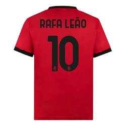 AC Milan Unisex Kinder Heimtrikot Replik Stadion, Saison 2023/24, personalisierbar, Leao T-Shirt, Rot/Schwarz (Rafa Leão 10), 6 Jahre von AC Milan