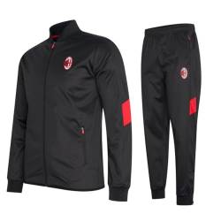 AC Milan trainingsanzug Schwarz/Rot - Size Small - Trainingsanzuge für Herren - Jacke und Hose für Fussball Training - AC Mailand von AC Milan