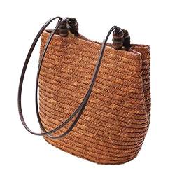 ACAMPTAR Gestrickte Stroh Tasche Sommer Boehmen Mode Frauen Handtaschen Streifen Umhaengetaschen Strandtasche grosse Tragetaschen () von ACAMPTAR