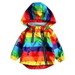 ACARYI Jungen Mädchen Regenbogen Mantel Mit Kapuze Sun Wasserdicht Kinder Jacke für Frühling Herbst Kinder Kleidung Outwear von ACARYI