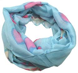 ACC samtweicher Love Herz batik Loop Schal (baby blau) von ACC