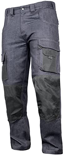 ACE Genesis Jeans Herren-Arbeits-Hose lang - Männer-Cargo-Hosen aus 98% Baumwolle - Stretch-Bund & Knie-Taschen - 58 von ACE