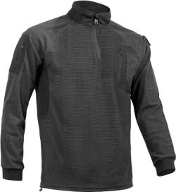 ACE Schakal Pullover - taktischer Outdoor-Sweater mit Klett-Fläche am Arm - für Airsoft, Paintball & Trekking - Schwarz - L von ACE