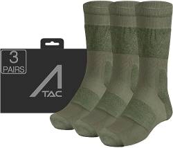 ACE Schakal Socken - 3 Paar taktische Strümpfe mit Merino-Wolle & Antiblasen-Polster - Wandern & Trekking - Grün - 42-44.5 von ACE