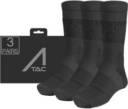 ACE Schakal Socken - 3 Paar taktische Strümpfe mit Merino-Wolle & Antiblasen-Polster - Wandern & Trekking - Schwarz - 44.5-46 von ACE