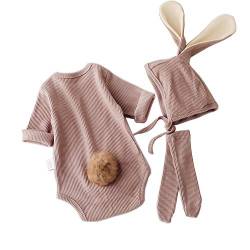 ACEHCEAR Baby Boys Girls Easter Bunny Outfit My First Easter Outfits Infant Newborn Bodysuit Romper with Long Bunny Ear Hat 0-6 Monate Khaki von ACEHCEAR