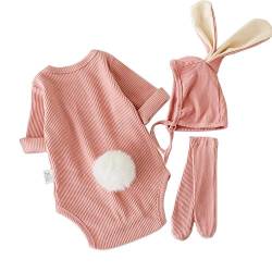 ACEHCEAR Baby Boys Girls Easter Bunny Outfit My First Easter Outfits Infant Newborn Bodysuit Romper with Long Bunny Ear Hat 0-6 Monate Rosa von ACEHCEAR