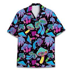 Lustiges Pferd Hawaii-Shirts für Männer Frauen, Liebe Pferderennen Hawaii Sommer Kurzarm Lässig Entspannte Passform Button-Down, Pilz 1, M von ACEPrints