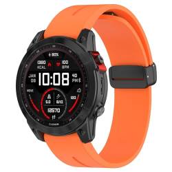 ACETCHS Armband Kompatibel mit Garmin Fenix 5/Fenix 5 Plus/Fenix 6/Fenix 6 Pro/Fenix 7/Fenix 7 Pro/Forerunner 935 945/Approach S60, 22mm Easy Fit Silikon Strap Ersatzbänder Ersatz (Orange) von ACETCHS