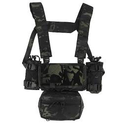 ACEXIER Tactical Micro Fight Chest Rig MK4 Chassis Fat&Back Strap 5.56 9mm Magazine Pouch Drop Sack Bag Military Airsoft Jagdweste (BCP) von ACEXIER