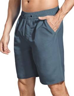 ACHTELEPHS Badehose Herren Lang Schnelltrocknend Badeshorts Männer Bademode Badehosen Grau 3XL von ACHTELEPHS