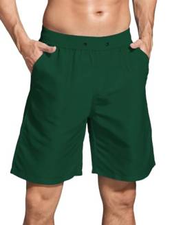 ACHTELEPHS Badehose Herren Lang Schnelltrocknend Badeshorts Männer Boardshorts Badehosen Dark Grün L von ACHTELEPHS