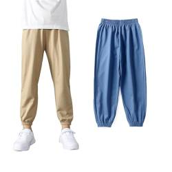 ACMEDE 2er Pack Sommer Feste Jogginghose Lässige Elastische Hose Gr. 100/122/ 128/134/146/152/158 Baby leichte Lange Hosen Freizeithose Jungen Mädchen Sommerhose Pumphose Sommer Feste Jogginghose von ACMEDE