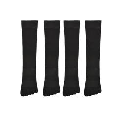 ACMEDE 4 Paare Damen Zehensocken Kniestrümpfe Baumwolle Socken Atmungsaktiv Einfarbige Kniestrümpfe Micro Kompressions sneaker Damen Mädchen Strümpfe Sportsocken Gr. 35-40 von ACMEDE