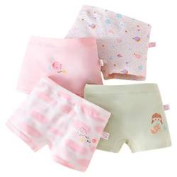 ACMEDE 4er Pack Mädchen Unterhosen Boxershorts 100/104/116 Baby mädchen Pantys Schlüpfer mit niedlichen Prints 122/128 134/146/152/158 mädchen Unterwäsche Baumwolle 3-14 Jahre von ACMEDE