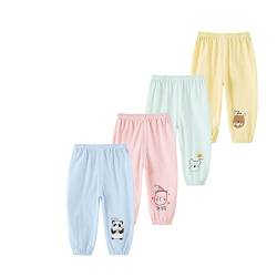 ACMEDE 4er Pack Sommer Feste Jogginghose Lässige Elastische Hose Gr. 74/80/86/92/ 98/100/104/116 Baby leichte Pumphose Lange Hosen Freizeithose Baby Jungen Mädchen Sommerhose von ACMEDE