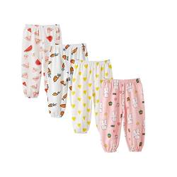 ACMEDE 4er Pack Sommer Feste Jogginghose Lässige Elastische Hose Gr. 74/80/86/92/ 98/100/104/116 Baby leichte Pumphose Lange Hosen Freizeithose Baby Jungen Mädchen Sommerhose von ACMEDE