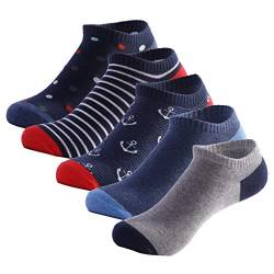 ACMEDE 5 Paar Sneaker Socken Lustigen Herren Socken Bunte Gemusterte Kurze Halbsocke Baumwolle Socken Sneakersocken Sportsocken von ACMEDE