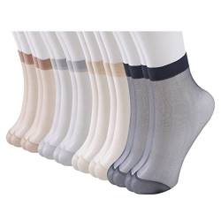 ACMEDE 8 Paar Knöchel Transparente Socken Damen 34-40 durchsichtige Knöchelsocken Dünne Nylon transparente knöchelhohe Strumpfwaren Socken Söckchen Seidenfein Socken Strümpfe für Damen Mädchen von ACMEDE