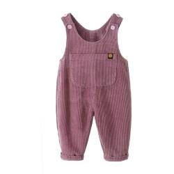 ACMEDE 9 Monate-4 Jahre Baby Jungen Mädchen Cord Latzhose Gr.80/86/92/98/104 Ärmellose Strampler Overall Jumpsuit Kleinkind Kordsamt Lange Cordhose, kinder Cordhose Haremshose Höhe 75-105cm von ACMEDE