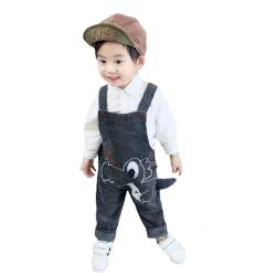 ACMEDE Baby Jungen Mädchen Cord Latzhose mit 3D-Dinosaurier-Muster Ärmellose Strampler Baby Jeanshose Overall Jumpsuit Gr. 80/86/92/98 Kleinkind Lange Hose mit Hosenträger Trägerhose von ACMEDE