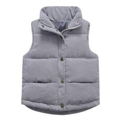 ACMEDE Baby Kinder Jungen Mädchen Cordweste Gr. 80/86/92/98/104 kinder Mantel Ärmellos Weiche Steppweste Stehkragen Gr. 110/116/122/128/134 Winter Warme Weste Jacke mit Reißverschlus 2-9 Jahre von ACMEDE