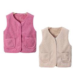 ACMEDE Baby Kleinkind Fleece Weste Gr. 80/86/92/100 Winter Baby Kleinkind Jungen Mädchen Eltern-Kind Fleeceweste Super Warm Plüsch Ärmellose Jacke mit Reißverschluss Gr. 116/122/130/134/146 von ACMEDE