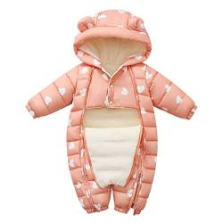 ACMEDE Baby Mädchen Schneeanzug Babykleidung Spielanzug Jumpsuit Overall Jacke Mantel Outfits Winterjacke Kleidung Winter Winterkleidung Winteroverall Strampler 3-6-9-12-18 Monate von ACMEDE