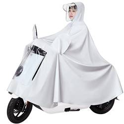 ACMEDE Damen Herren Regenponcho Wasserdichter Winddicht Regenumhang Anti-Regen Hoodie Dickes Regenmantel PVC Regenschutz mit Spiegeln Regencape für Roller Motorrad Scooter Pedal 4XL, 5XL von ACMEDE