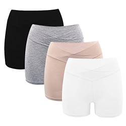 ACMEDE Damen Umstandsslip 4 Stücke Elastisch Schwangerschaftsslip Slipshorts Kurze Sicherheit Umstands Schwangere Unterwäsche Panties Boxershorts für Unter Röcken Schwangerschafts Postpartum Slip von ACMEDE