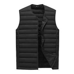 ACMEDE Herren Weste Steppweste Schwarze Bodywarmer Sportweste Kragenlose warme Weste Puffweste Ärmellose Freizeitjacke für Männer Übergangsjacke, Slim Fit, M-2XL von ACMEDE