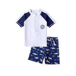 ACMEDE Kinder Jungen Badeanzug Bademode Zweiteiliger UPF 50+ UV Schützend Schwimmanzug 105-175CM Badeshorts Jungen & Schwimmshirt Set Schwimmanzug Kurzarm Badeshirt von ACMEDE