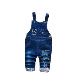 ACMEDE Latzhose Baby Jungen Mädchen Gr. 74/80/86/92/98 Jeanshose Latzhosen Jeans Hosen Baby Kinder Overall Blau Denim Langarmhose von ACMEDE