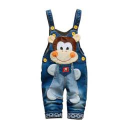 ACMEDE Latzhose Baby Jungen Mädchen Gr. 74/80/86/92/98 Jeanshose Latzhosen Jeans Hosen Baby Kinder Overall Kleinkind Denim Cartoon 3D Tier Denim Latzhose Langarmhose von ACMEDE