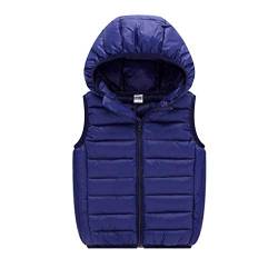 ACMEDE Leichte Daunenweste Jungen Mädchen, Freien Steppweste mit Kapuze, ärmellose Jacke Weste Winter Kapuzenweste Outfits 4-14 Jahre von ACMEDE