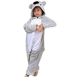 ACMEDE Mädchen Strampelanzug Koala Schlafoverall für Kinder Kostüm Schlafanzug Flanell Halloween Pyjamas Koala Onesie Tier Cosplay Kostüm Schlafanzug mit Kapuze Jumpsuit (115) von ACMEDE