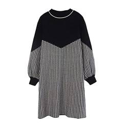 ACMEDE Mode Classisch schwarz-weiß Kariertes Frühling Herbst Kleider große größen Umstandskleid Damen Umstandskleid Elegant Casual Langarm Schwangere Kleider, M-3XL von ACMEDE