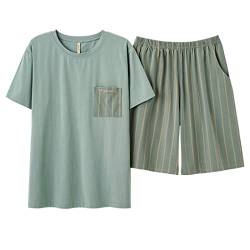 ACMEDE Schlafanzug Herren Kurz Set Zweiteilige Pyjama Set Modal Baumwolle Kurzarm Zweiteiliger Nachtwäsche Shorts Sommer Sleepwear für Männer von ACMEDE