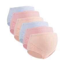 ACMEDE Schwangerschaft Slip Mutterschafts Unterwäsche Baumwolle Umstandsslip Hohe Taillen Unterhose Bauch Unterstützung Einstellbare Höschen Schlüpfer Panty 6er Pack - S-XL von ACMEDE