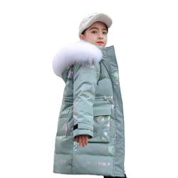 ACMEDE Winterjacke Mädchen Kinder Mädchen Wintermantel Gr. 122/128/134/140/146/152/164 Gefütterte Parka Jacke Kinder Outdoor Warme Winterparka Girl Lange Steppjacke mit Fellkapuze von ACMEDE