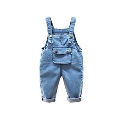 ACMEDE baby Mädchen Jeans Latzhose Jumpsuit Gr. 74/80/86/92/98 baby Jungen Lange Hose Overall mit Verstellbaren Hosenträgern Overall Straight Leg Strampler Jeanshose, Höhe 75-100cm von ACMEDE