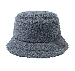 Wintermütze Bucket Hat für Damen/Mädchen, Mode Fischerhüte Warm Baumwolle Pelz Unisex Faltbar Anglerhut, Zum Einkaufen Wandern Camping Reisen Angeln, Geschenk 53-58cm von ACMEDE