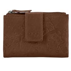 ACQ Sakura Geldbörse aus Leder für Damen, mit doppelter Brieftasche, Kartenfächern und Geldbörse, Verschluss mit Reißverschluss und Geldbörse, Maße: 11 x 7,5 x 1,5 cm, Gewicht 52 Gramm, von ACQ