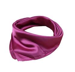 ACVIP Damen Einfarbig Halstuch Kopftuch Nickituch Frauen Satin Quadratisches Halstuch(Fuchsia) von ACVIP