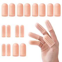 ACWOO Fingerschutz Silikon, 16 Stück Gel Fingerlinge, Atmungsaktive Fingerkappen, Fingerkuppenschutz für Bei Blasen Fingerknacken Fingerarthritis von ACWOO