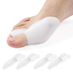 ACWOO Hallux Valgus Zehenspreizer, 4 Stück Transparent Zehenspreizer Silikon, Hallux Valgus Korrektur, Optimale Komfort Spreizung, Universalgröße von ACWOO