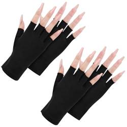 ACWOO UV Shield Handschuhe Nägel, UV Schutz Fingerlose Handschuhe Damen UV Handschuhe, Professionelle Maniküre Handschuhe für Nagellac von ACWOO