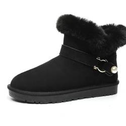 ACosySch Hausschuhe Stiefel Damen Winter Bequeme Flauschige Plüsch Gefüttert Warm Faux Fell Kuschel Rutschfest Feste Sohle Winter von ACosySch